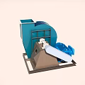Industrial Blower Equipment With Blue Housing Metal Structure And Mounting Base Design