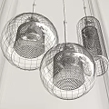 Modern Pendant Lights With Transparent Glass Shades And Brass Perforated Metal Details