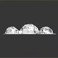 Celestial Orb Models with Blue Black Patterns on White Circular Bases for Space