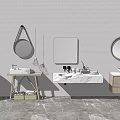 Modern Washbasin Designs Featuring Various Shaped Mirrors Marble Tops And Wooden Bases