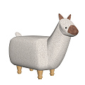 Modern Children's Chair Children's Alpaca Cartoon Low Stool 3d model