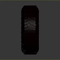 Car Off Road Tire With Dark Red Tread And Orange Riveted Rim Design