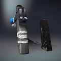 Custom Modified Gun With Blue Orange Components Straps And Black Body 3d model