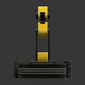 Modern Industrial Robotic Arm With Yellow Black Design And Stable Metal Base