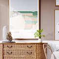 Nordic Dining Table and Chair Combination Simple 3d model