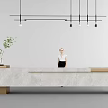 Modern Reception Desk Company Front Desk 3d model
