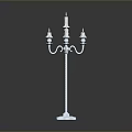 Elegant White Candelabra With Multiple Candle Holders And Square Base