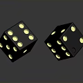 Black Dice With Yellow Dots Practical Household Items For Games And Entertainment