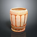Household Decorative Ceramic Container With Intricate Carved Patterns And Classic Design 3d model