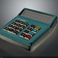 Portable Electronic Calculator With Turquoise And White Design Display Screen And Numeric Keypad 3d model