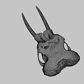 Ancient Dinosaur Skull Fossil With Prehistoric Bone Structure And Detailed Texture