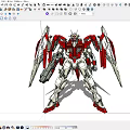 Red White Mecha Collectible Decorative Figurine Set with Detailed Armor and Weapons