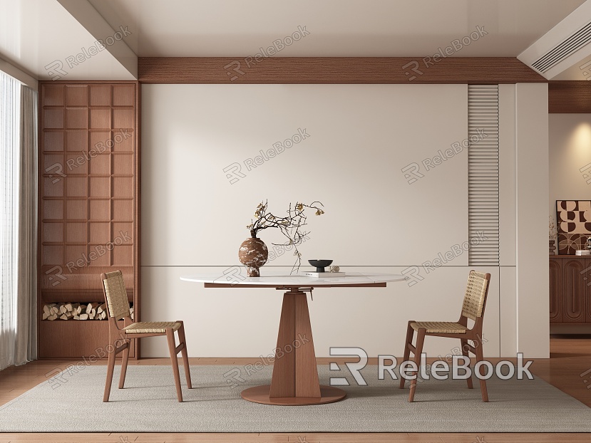 Middle-ancient style restaurant tables and chairs model