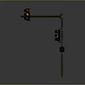 Outdoor Street Traffic Lights Structure With Metal Pole And Dual Signals