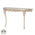 Elegant White Carved Dining Table With Ornate Leg Design And Classic Style