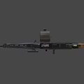 Vintage Rifle With Wooden Stock Black Metal Body And Magazine