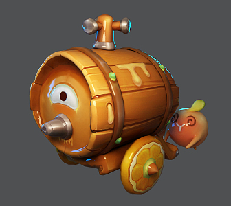 Modern Barrel Monster 3d model