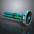 Blue Green Space Rocket Engine With Multiple Nozzles And Turbine Design For Deep Space Exploration