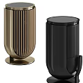 Elegant Modern Wireless Bluetooth Headphones And Speakers With Sleek Gold Black Design