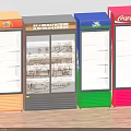 Upright Display Freezers In Orange Gray Green Red Colors With Glass Doors For Commercial