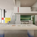 Bright Modern Open Interior With Colorful Rug Sofa Coffee Table And Green Wall