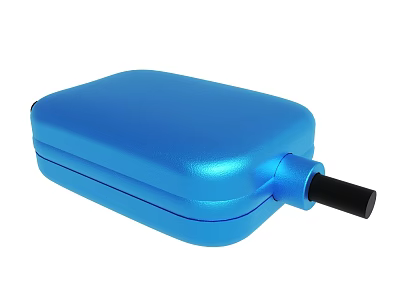 Blue Square Shaped Portable Electronic Device with Black Connector and Compact Design 3d model