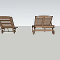 Wooden Lounge Chair With Folding Backrest And Armrest Structure Design