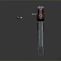 Classic Assault Rifle With Wooden Stock Metal Barrel And Magazine On Dark Background