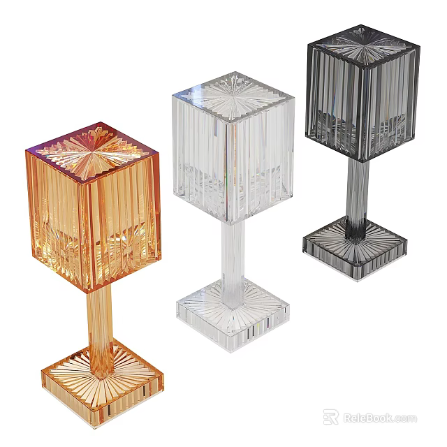 Modern Geometric Transparent Floor Lamps In Multiple Colors For Home Decor 3d model 