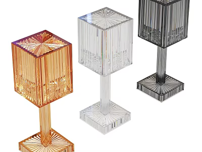Modern Geometric Transparent Floor Lamps In Multiple Colors For Home Decor 3d model