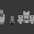 Silver Mechanical Robot Models With Intricate Structural Components And Design