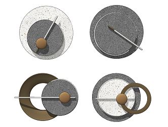 Modern Wall Decorations Round Metal Wall Lights 3d model