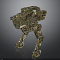 3D Rendered Mechanical Robot With Multi Legged Structure And Camouflage Design