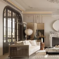 Elegant Living Room Interior Design With Fireplace Chandelier Sofa Artwork And Area Rug