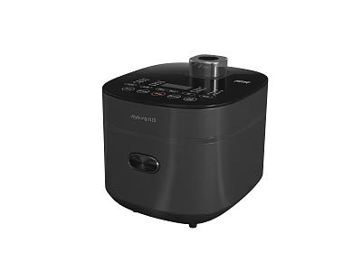 Black Modern Kitchen Appliance Electric Cooker With Digital Control Knob And Compact Design 3d model