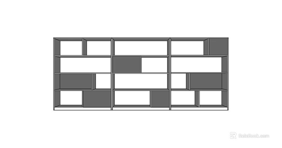 Modern Functional Open Shelf Unit With Multiple Compartments And Decorative Design For Home Storage 3d model