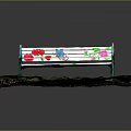 Colorful Butterfly Sitting On Garden Bench Adorned With Bright Flower Patterns