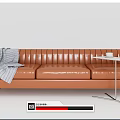 Modern three-seat sofa multiplayer sofa 3d model