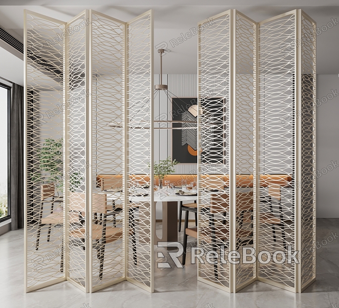 New Chinese-style screen metal folding partition model