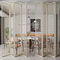 New Chinese-style screen metal folding partition 3d model