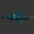 Futuristic Blue Sci Fi Weapon With Coiled Grip Spiked Tip And Sleek Design