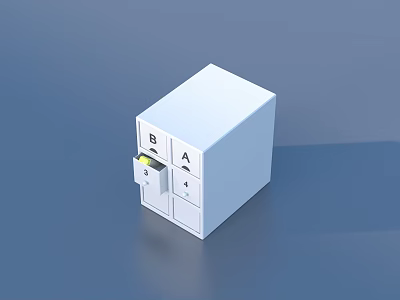 White Storage Locker With Letter And Number Labeled Compartments For Organized Storage 3d model