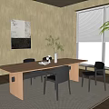 Modern Dining Table and Chair Combination 3d model
