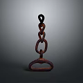 Rusty Iron Chain and Hook Metal Hardware Tool with Durable Structure