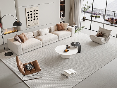 Modern sofa coffee table combination model