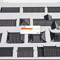 Traditional Architectural Components Featuring Various Roof Tiles And Eave Structures