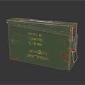 Vintage Green Metal Storage Box With Rustic Details And Text Labels