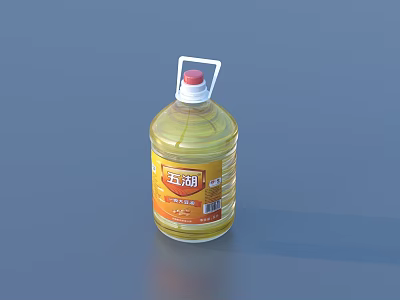 Wuhu Brand Premium Refined Edible Oil In Clear Plastic Bottle 3d model