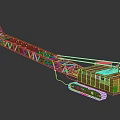 Yellow Crawler Crane Featuring Red Truss Boom And Heavy Duty Industrial Design