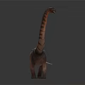 Detailed Sauropod Dinosaur Model With Long Neck Striped Skin And Tail